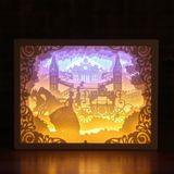 3D Stereo Light Paper Carving Lamp Creative Gift (Carriage)