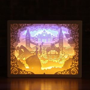 3D Stereo Light Paper Carving Lamp Creative Gift (Carriage)