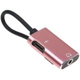2 In 1 USB-C / Type-C tot USB-C / Type-C 3 5 mm Jack Audio Adapter Cable (Rose Gold)