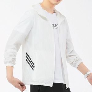 Zomer Nylon waterdichte en ademende stof anti-ultraviolet hooded zonbescherming shirt voor mannen (kleur: witte maat: XXXXL)