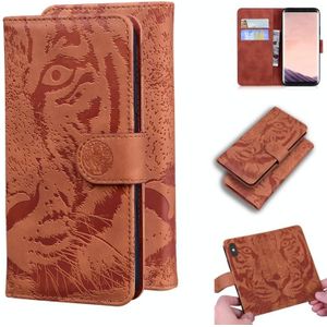 Voor Samsung Galaxy S8 Tiger Embossing Pattern Horizontale Flip Lederen Case met Holder & Card Slots & Wallet(Brown)