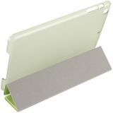 Zijde textuur horizontale Flip lederen draagtas met drie-opvouwbare houder voor iPad Mini 4 (groen)