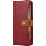 Voor Xiaomi Redmi K40 / K40 Pro Calf Texture Double Fold Sluiting Horizontale Flip Lederen Case met fotolijst  houder & kaart slots & portemonnee (rood)