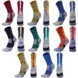 2 paar lengte buis basketbal sokken boksen roller schaatsen rijden sport sokken  maat: XL 43-46 yards (groen wit)