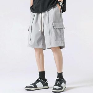 Heren zomerwerk loszittende sportshorts  maat: L (K23217-grijs)