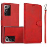 For Samsung Galaxy Note20 Ultra Calf Texture 2 in 1 Detachable Magnetic Back Cover Horizontal Flip Leather Case with Holder & Card Slots & Wallet & Photo Frame(Red)