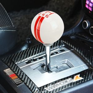 Universele voertuig bal vorm gemodificeerde hars shifter handleiding 6-speed left-R Gear Shift knop (rood)