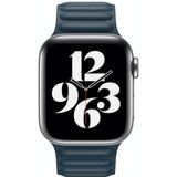 Voor Apple Watch Series 6 & SE & 5 & 4 44mm / 3 & 2 & 1 42mm Lederen vervangende band Horlogeband(Blauw)