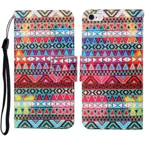 Voor iPhone 6 plus geschilderde patroon horizontale flip leathe case (tribale etnische stijl)