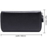 902 antimagnetische RFID Litchi textuur vrouwen grote capaciteit hand portemonnee portemonnee telefoon tas met kaartsleuven (zwart)