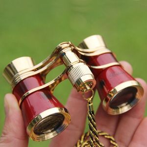 Metalen 3X25 riem gold plating rode klassieke gift spiegeltelescoop