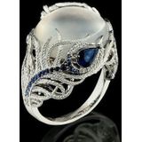 Vintage zilveren holle natuurlijke opaal ringen veren patroon ringen voor vrouwen sieraden  ring maat: 6