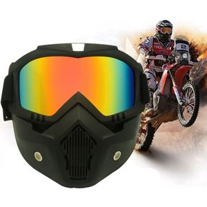 Motorfiets Off-road helm masker afneembare winddicht bril Glasses(Red)