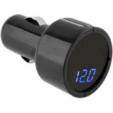 1 inch LED Display sigarettenaansteker elektrische Voltage Meter voor Auto accu  blauwe Light(Black)