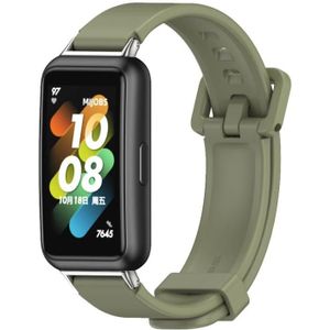 Voor Huawei Band 7/7 NFC MIJOBS Ademende siliconen horlogeband (legergroen zilver)