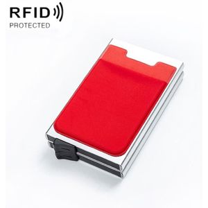 Rfid aluminium anti-degaussing muntkaarthouder (zilver rood)