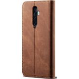 Voor OPPO Reno 2 Denim Texture Casual Style Horizontal Flip Leather Case met Holder & Card Slots & Wallet(Brown)