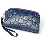 2025 multifunctionele Litchi textuur vrouwen grote capaciteit hand portemonnee shell tas met kaartsleuven (Sapphire Blue)