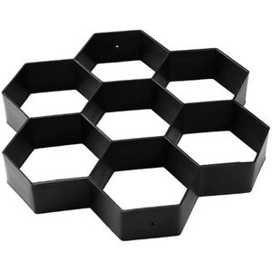 Plastic Floor Mold Ultralight DIY Garden Bestrating Hexagonal Fancy Mould (Zwart)