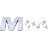 Auto voertuig Badge embleem 3D Engels brief M zelfklevend Sticker sticker  grootte: 4.5 * 4 5 * 0 5 cm