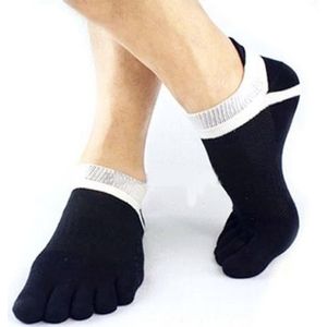 3 Pairs Men Socks Boys Cotton Finger Breathable Five-teen Cotton Sock(Zwart)