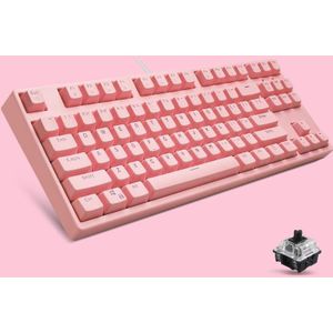 87/108 Sleutels Gaming Mechanical Keyboard  Kleur: FY87 Pink Shell Pink Cap Black Shaft