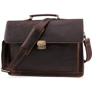 Men Business Briefcase 15.6-Inch Multi-Function Computer Handbag(Brown)