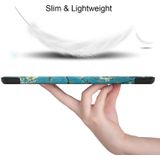 Voor Samsung Galaxy Tab S6 Lite P610 10 4 inch gekleurde tekening horizontale flip lederen behuizing  met drie-vouwen houder (abrikozenbloem)