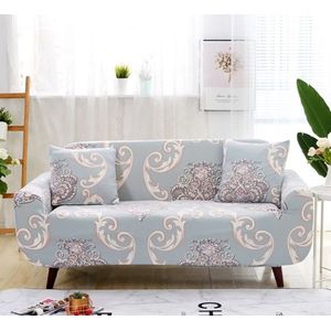 Sofa covers all-inclusive slip-resistente sectionele elastische volledige Bank cover sofa cover en kussensloop  specificatie: twee Seat2 + pc's kussensloop (grijs Europese bloem)