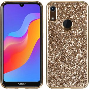 Glittery poeder schokbestendig TPU Case voor Huawei Honor Play 8A (goud)