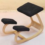 Ergonomische knielende stoel kruk thuiskantoor meubilair ergonomische schommel houten knielende stoel (zwart)