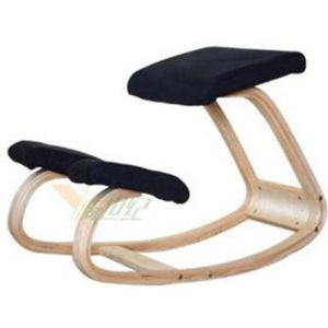 Ergonomische knielende stoel kruk thuiskantoor meubilair ergonomische schommel houten knielende stoel (zwart)