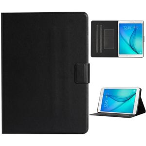 Voor Samsung Galaxy Tab A 9.7 T550/T555C Solid Color Horizontale Flip Lederen case met kaartslots & houder & slaap / wake-up functie(zwart)