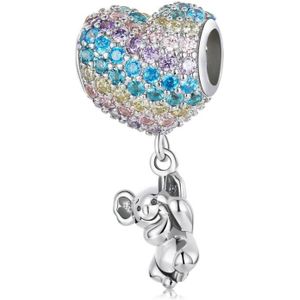 S925 sterling zilveren hart ballon kleine koala hanger diy armband ketting accessoires