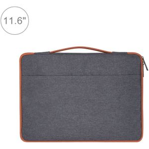 11 6 inch Fashion casual polyester + nylon laptop handtas aktetas Notebook Cover Case  voor MacBook  Samsung  Lenovo  Xiaomi  Sony  DELL  CHUWI  ASUS  HP (grijs)