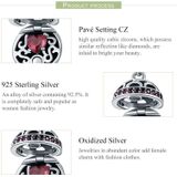 S925 Sterling Silver Love Surprise Hanger DIY Bracelet Ketting Accessoires (Rood)