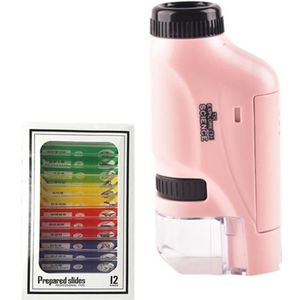 Kinderen Handheld Draagbare Laboratoriumapparatuur Microscope Speelgoed  Kleur: Lite + Specimen (Pink)