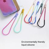 5 stks siliconen mobiele telefoon lanyard aquarel geweven patroon fan U disk riem (winter sneeuw)