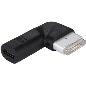 USB-C / Type-C Female tot 5 Pin MagSafe 2 (T-vormige) Mannelijke oplaadadapter (zwart)