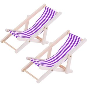 2 stks 1:12 Beach lounge stoel simulatie model outdoor beach scne schieten rekwisieten kunnen worden gevouwen