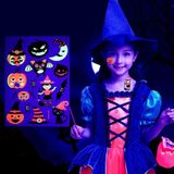 5 stks Halloween Fluorescente Kinderen Water Transfer Sticker Cartoon Animal Tattoo Sticker (WSYG02)