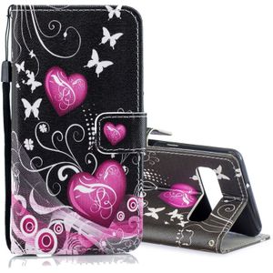 Perzik hart patroon horizontale Flip lederen case voor Galaxy S10 5G  met houder & kaartsleuven & portemonnee