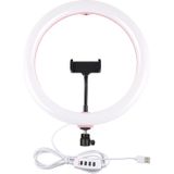 PULUZ 11 8 inch 30cm USB 3 Modes Dimable Dual Color Temperature LED Curved Diffuse Light Ring Vlogging Selfie Photography Video Lights with Phone Clamp(Pink) PULUZ 11.8 inch 30cm USB 3 Modes Dimable Dual Color Temperature LED Curved Diffuse Light Rin