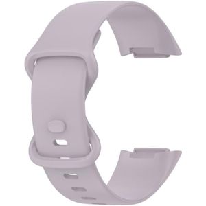 Voor Fitbit Charge 5 monochromatische silicagel om horlogeband maat te vervangen: groot formaat (lavendel paars)