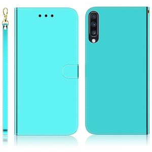 Voor Galaxy A70 Imitated Mirror Surface Horizontal Flip Leather Case met Holder & Card Slots & Wallet & Lanyard(Mint Green)