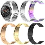 Voor Huami GTS/Galaxy Watch 42/40/44 Universal Three Beads Stainless Steel Watch Wrist Strap 20mm(Zwart)