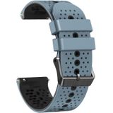 Voor Garmin Forerunner 255 muziek 22 mm geperforeerde tweekleurige siliconen horlogeband (blauw + zwart)