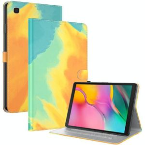 For Samsung Galaxy Tab A 10.1 2019 T515 / T510 Voltage Watercolor Pattern Skin Feel Magnetic Horizontal Flip PU Leather Case with Holder & Card Slots & Photo Frame(Autumn Leaves)