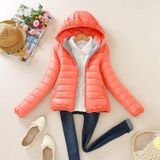 Warme Winter Parka Jas Dames Slim Korte Jas  Maat:XL(Rose Red)