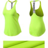 Sexy T-vormige Back Hollow Strap Quick Drying Loose Vest (Kleur: Fluorescerende groene maat:XL)